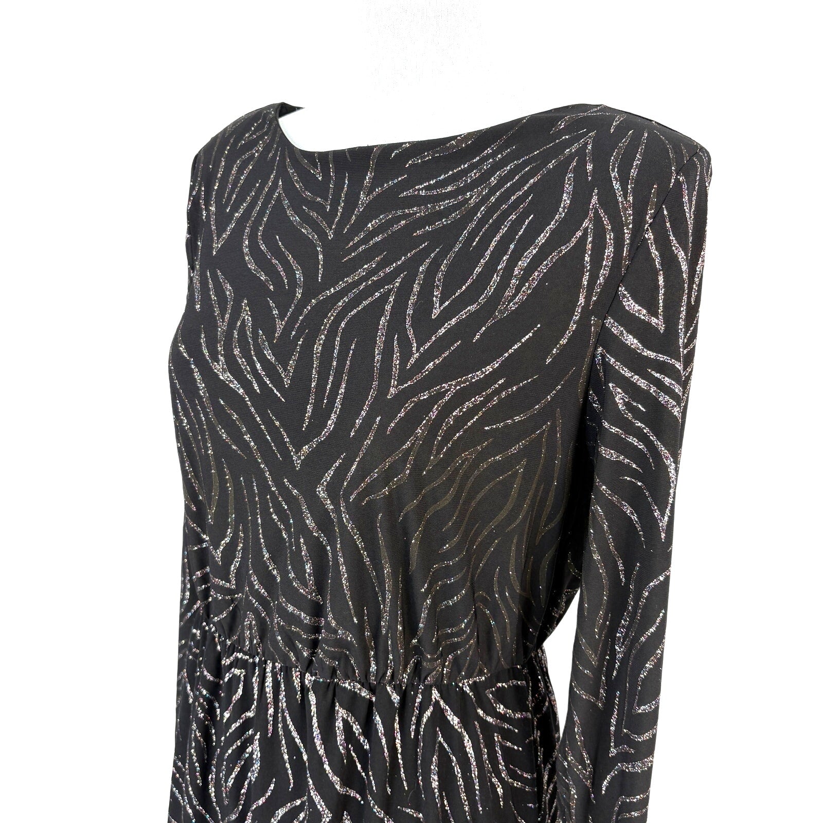 Sparkle Patterned Long Sleeve Dress - Women's Size M
