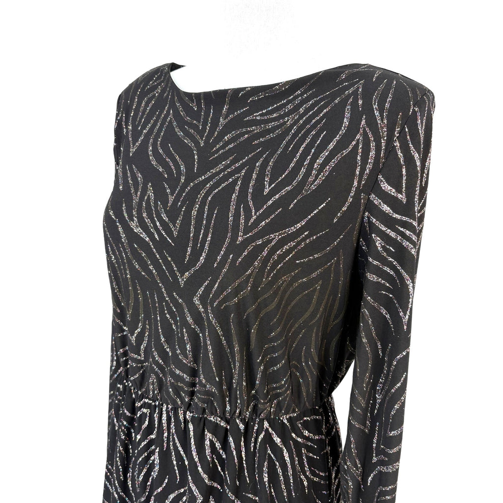 Sparkle Patterned Long Sleeve Dress - Women's Size M