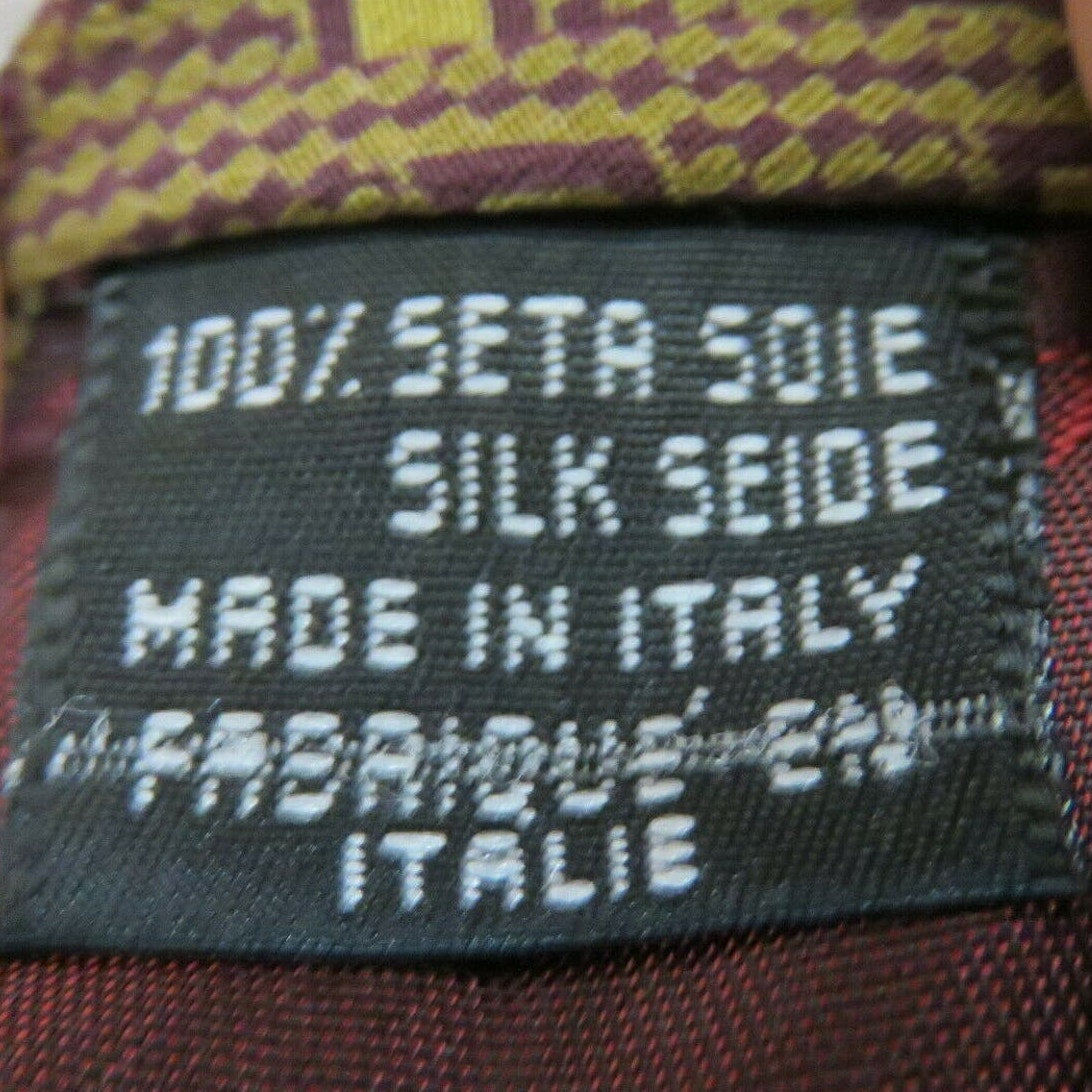 Vintage Silk Giorgio Armani Gold Pattern Men's Tie Made in Italy
