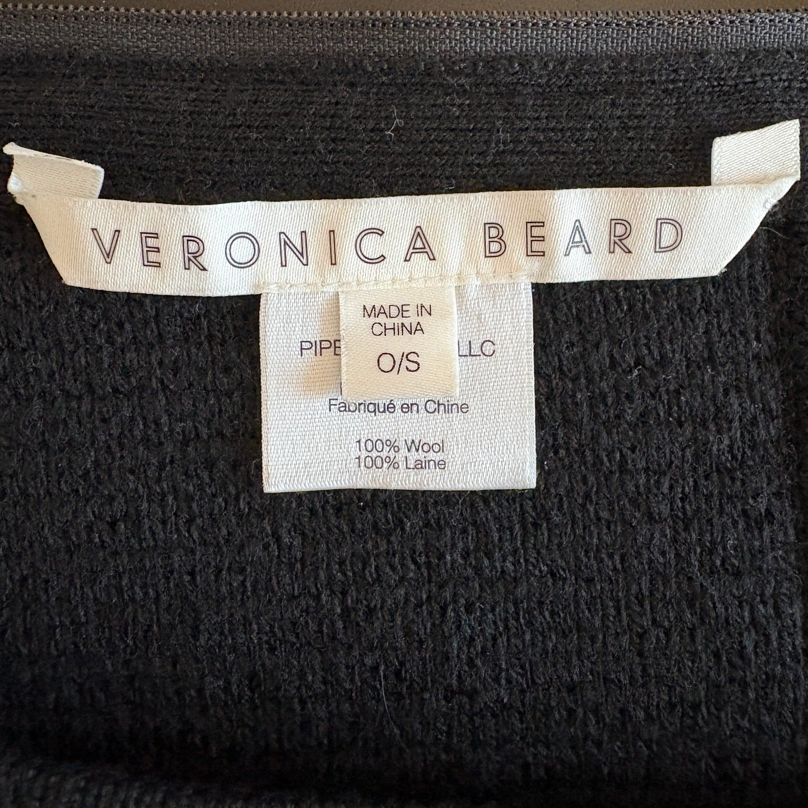 Veronica Beard Hudson Herringbone Jacket Black Wool Sweater Dickey - Women's 2