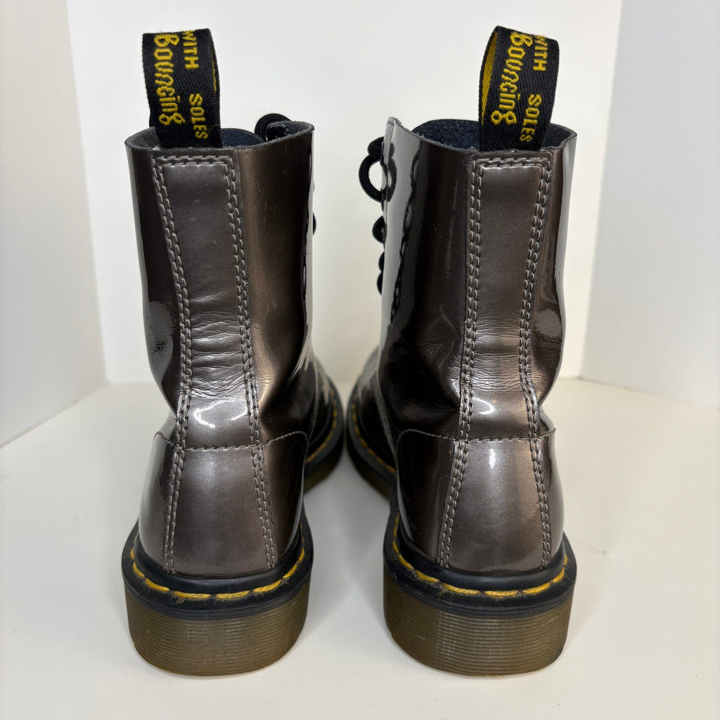 Dr Martens Pascal Pewter Lace Up Boots - Women's Size 6
