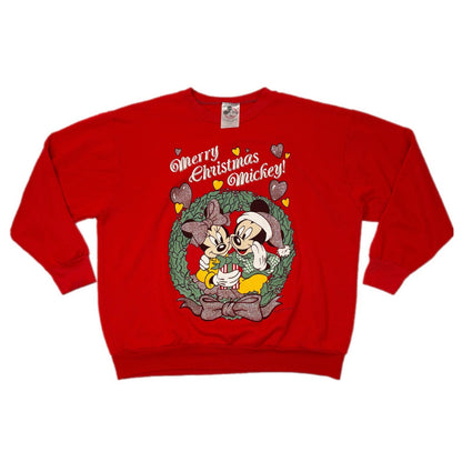 American Vintage Walt Disney Co Christmas Mickey Minnie Wreath Crewneck - XXL