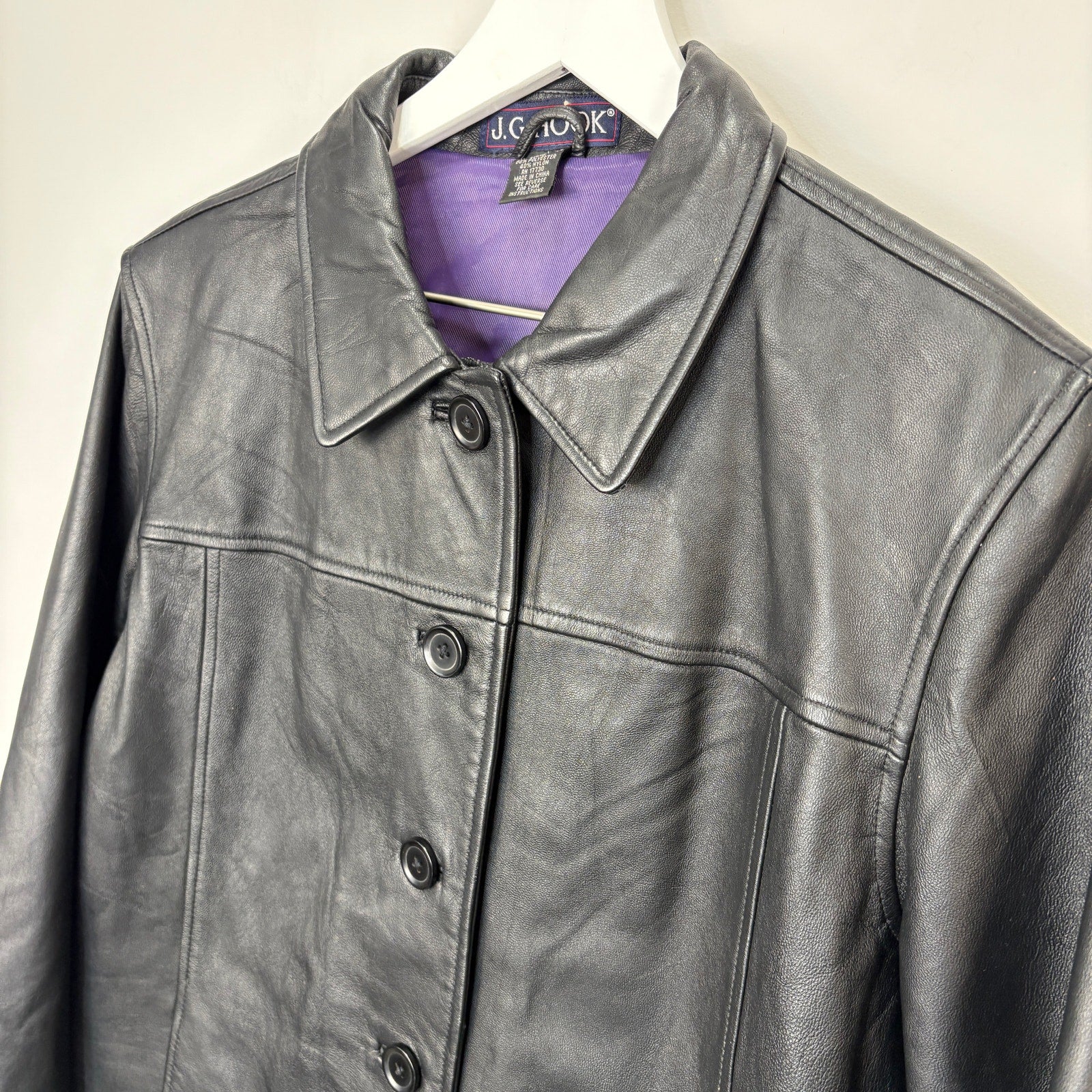 Y2K Black Leather Jacket - Women's Size L