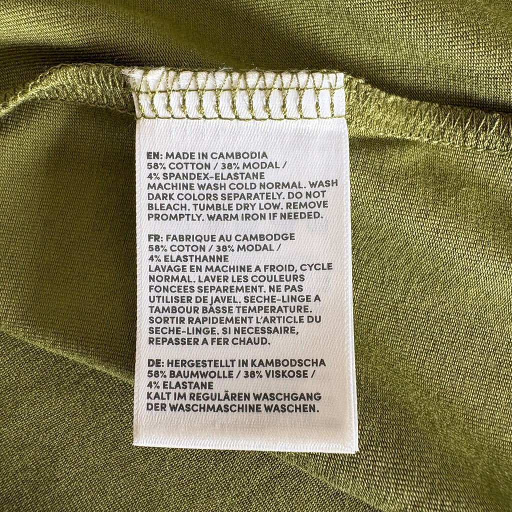 Lands' End Cotton Blend Tencel Green Wrap Dress - Women's Size L