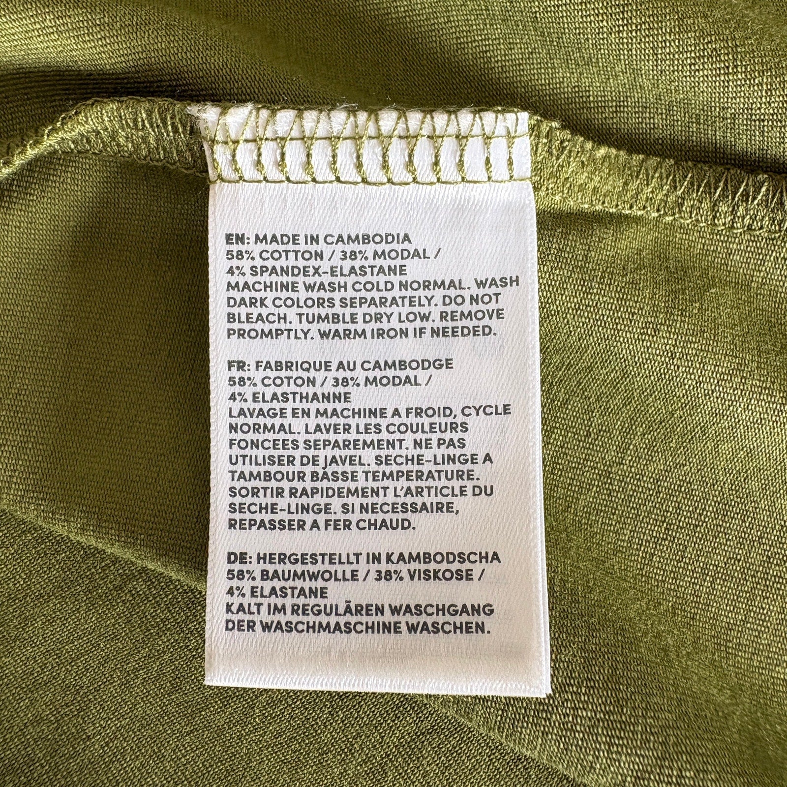 Lands' End Cotton Blend Tencel Green Wrap Dress - Women's Size L
