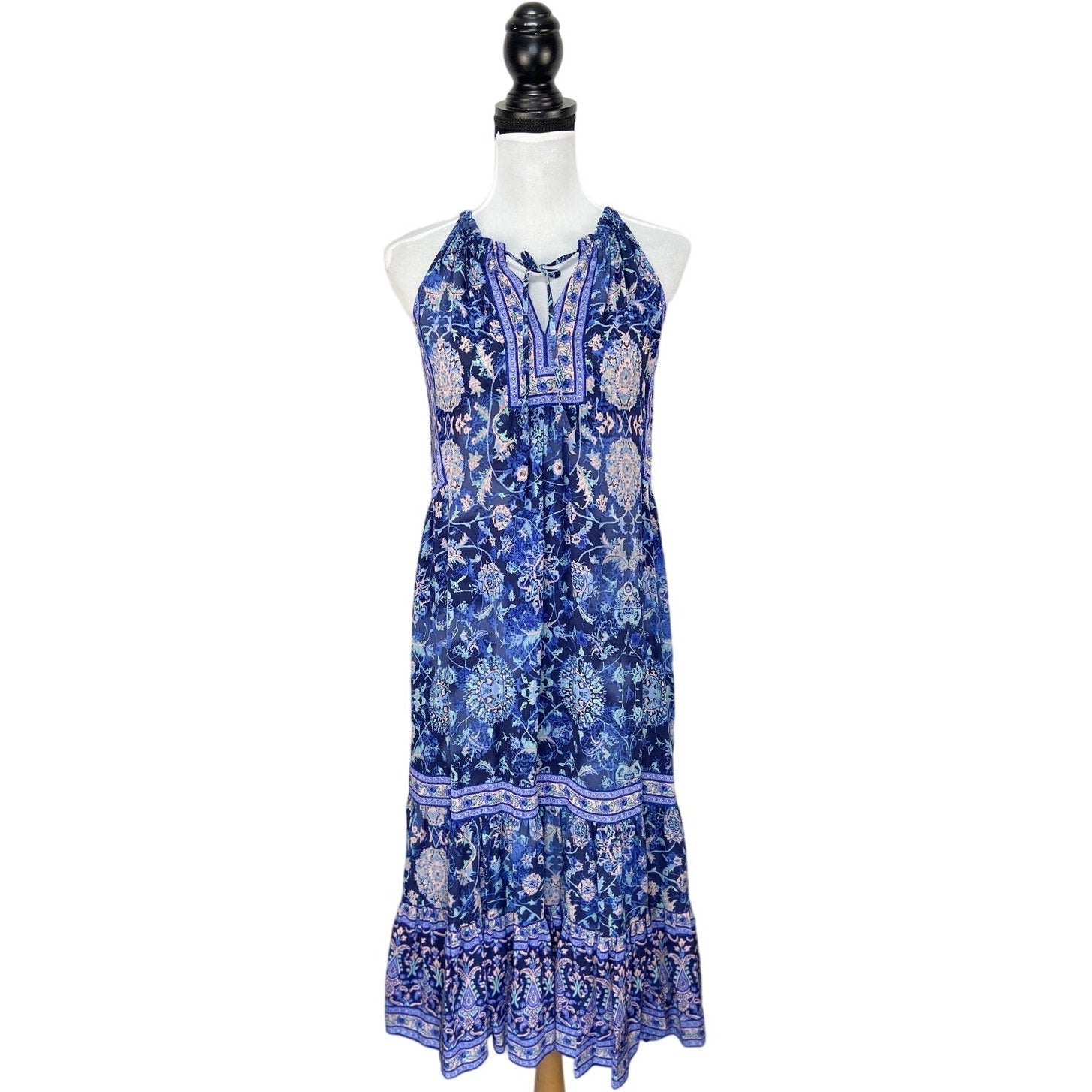 Rebecca Taylor Silk Abstract Halter Sleeveless Midi Dress - Women's Size 0