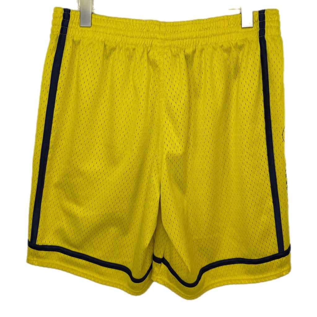 Adidas Yellow Blue Stripe Jersey Lined Basketball Shorts - Men's Size L
