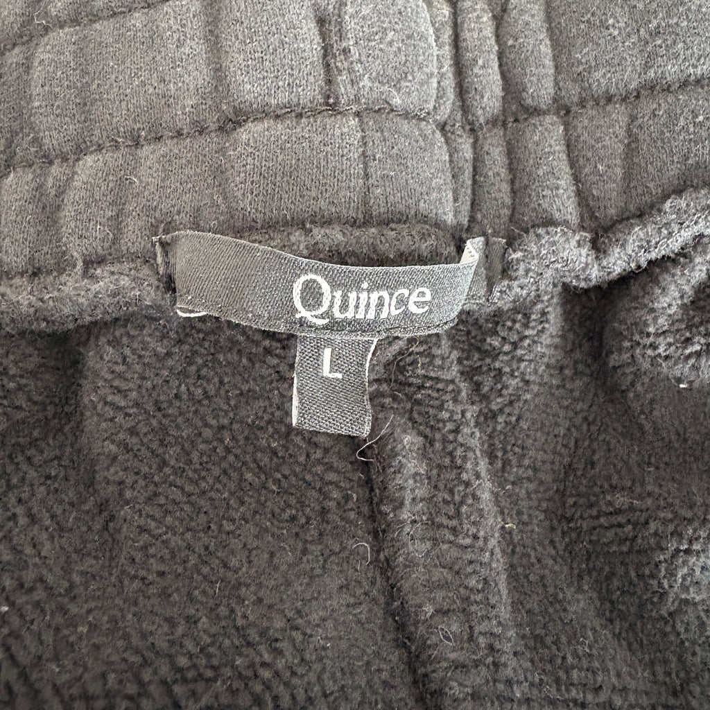 Quince Heavyweight Boyfriend Jogger in Black - Women's Size L