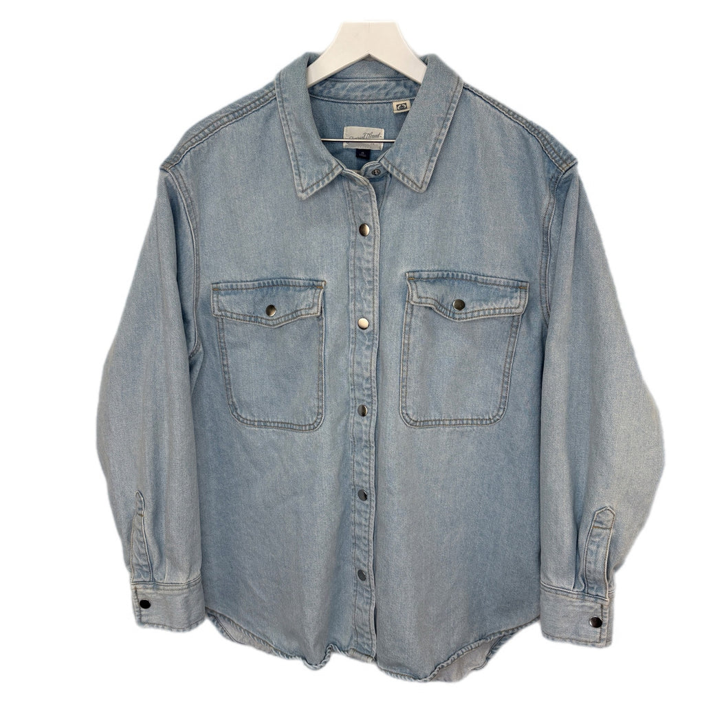 Light Wash Heavy Denim Shirt Jacket - Women's Size XL