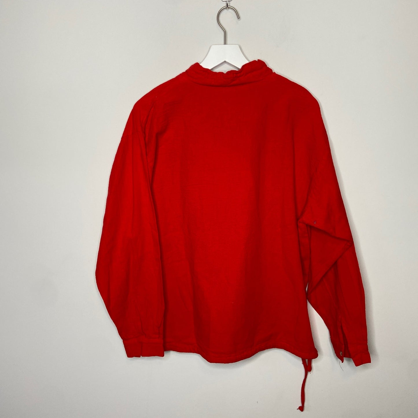 American Vintage Red Oversized Pullover Long Sleeve Henley Shirt - Women's S