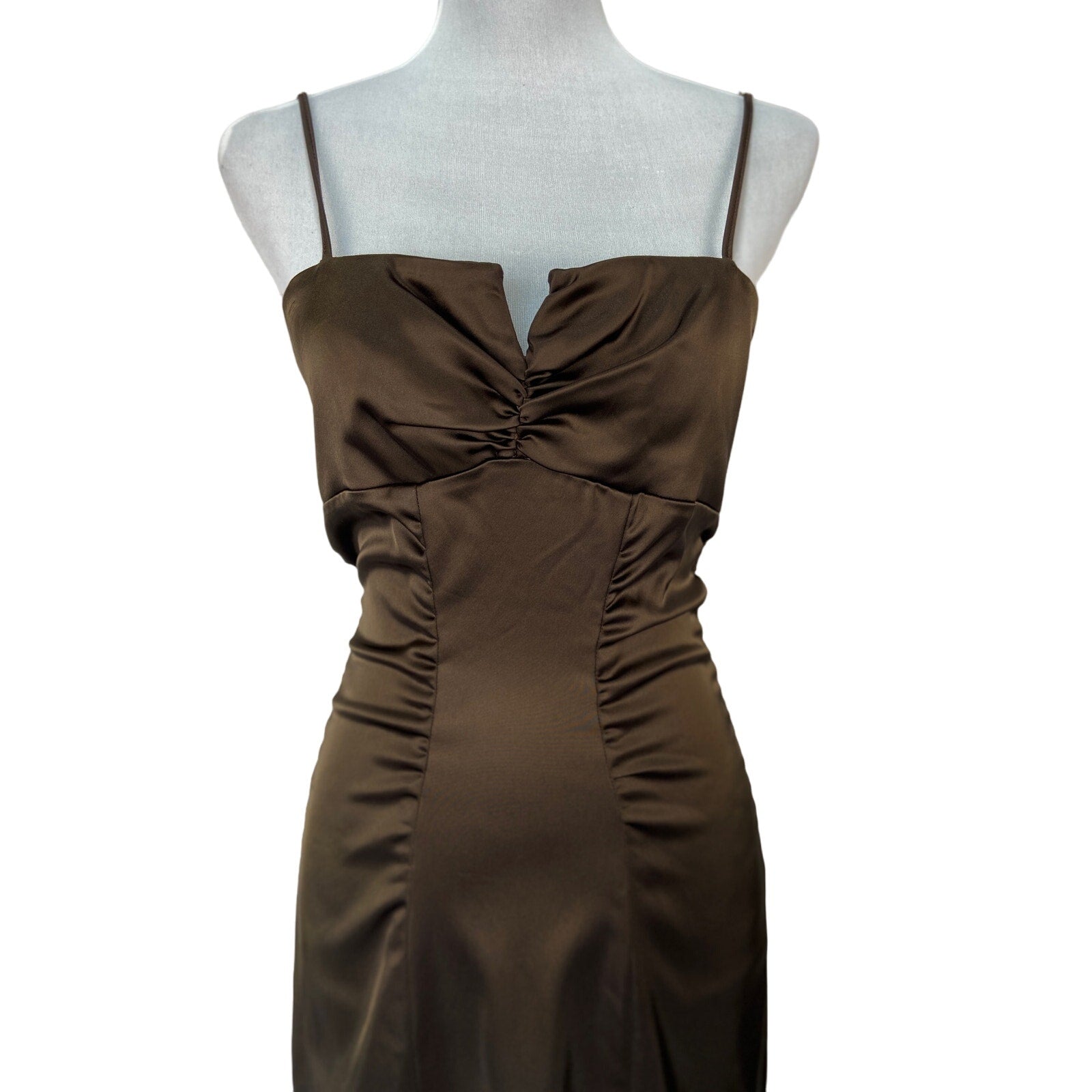 Vintage Cache Dark Olive Green Short Formal Sheath Dress - Women's Size 8