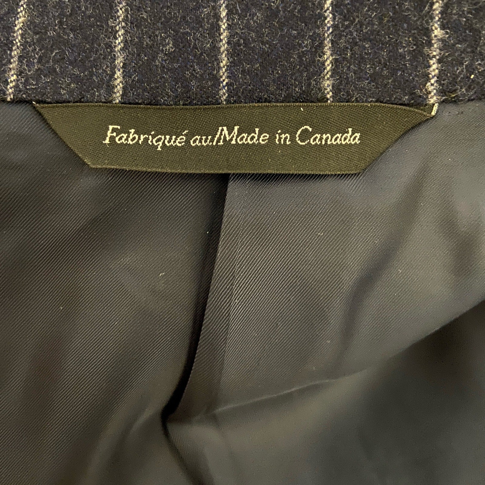 Carl Sterr Blue Pinstripe Wide Peak Collar Double Breasted Jacket - Men's 43XL