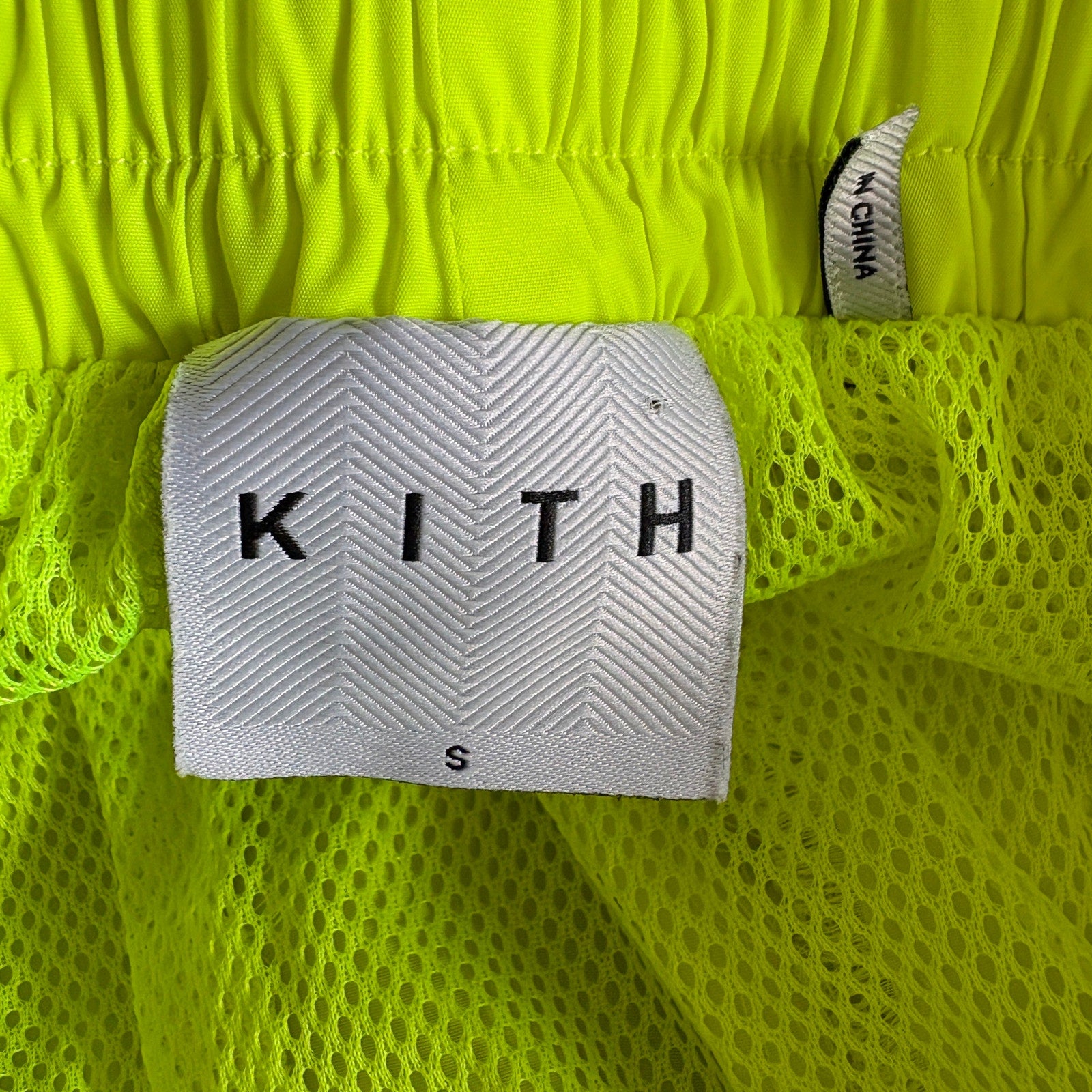 Kith Neon Green Mesh Lined Shorts - Men's Size Small