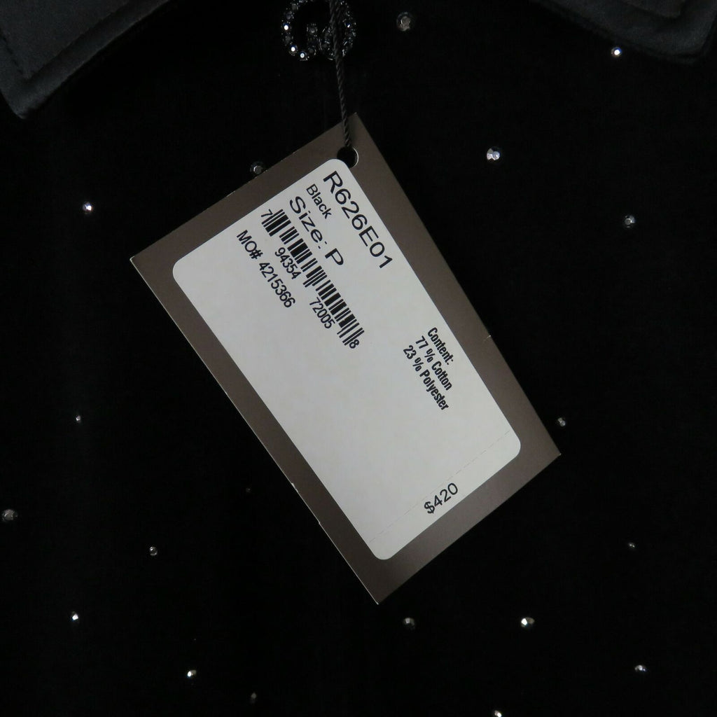 St. John Sport Rhinestone Zip Up Velvet Jacket NWT - Women's L Petite