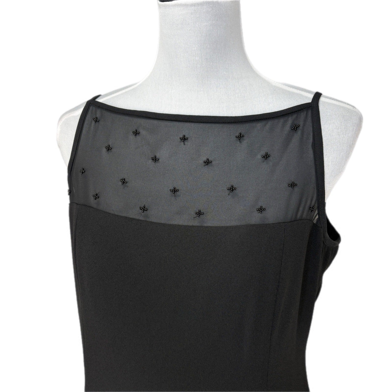 Y2K Black Sheer Beaded Top Dress - Women's Size 10