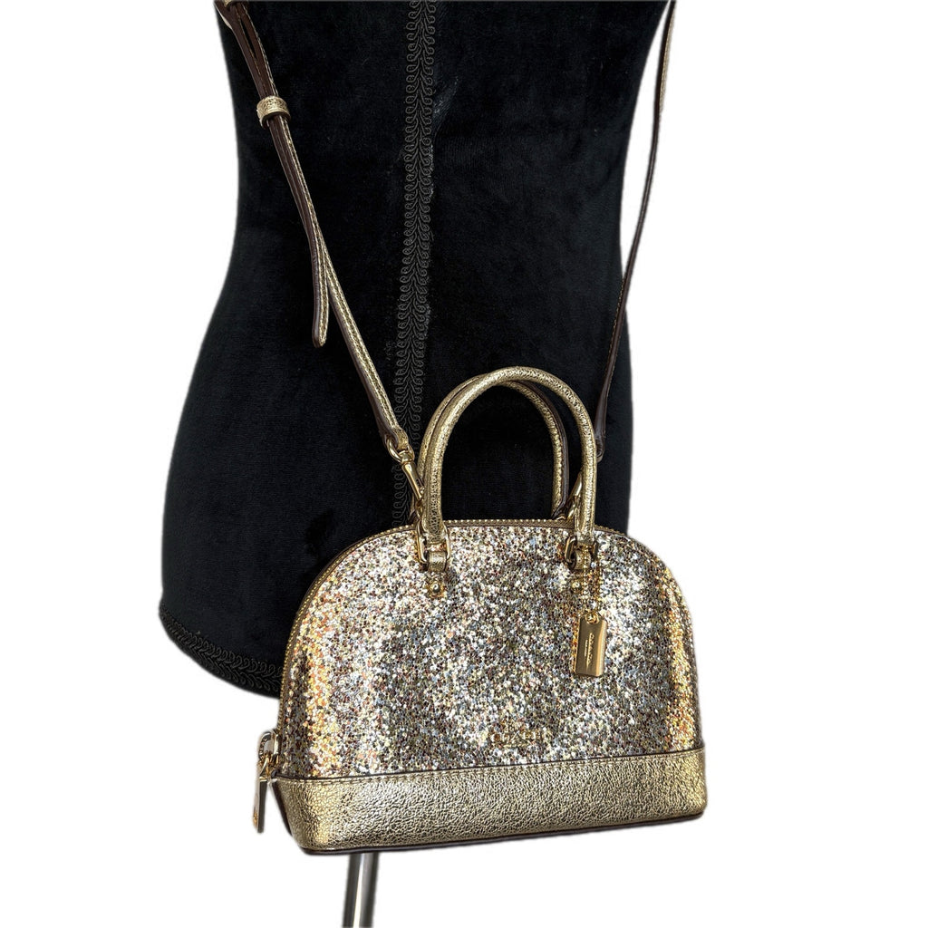 COACH Wizard of Oz Mini Micro Sierra Gold Glitter Crossbody Purse F39497