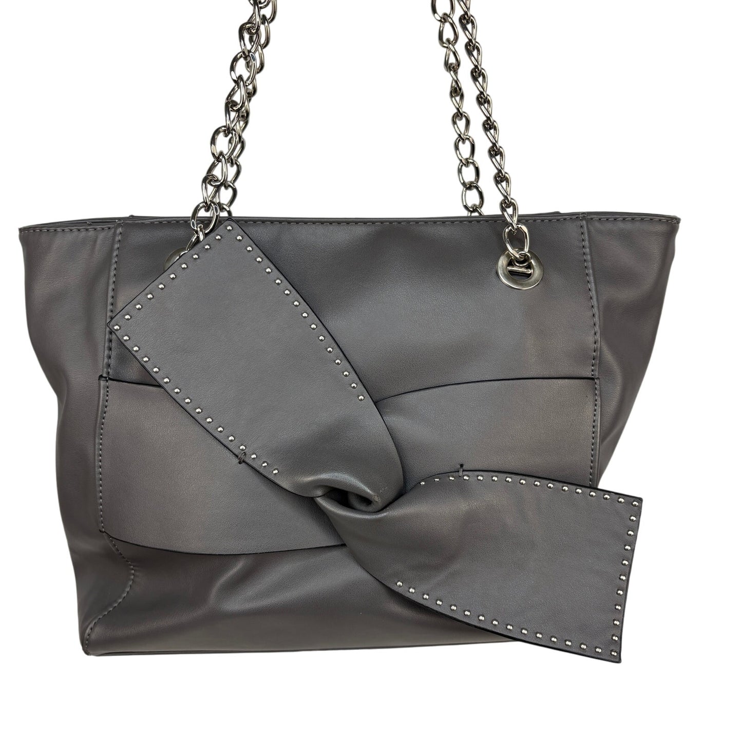 Jessica Simpson Gray Studded Bow Shoulder Bag