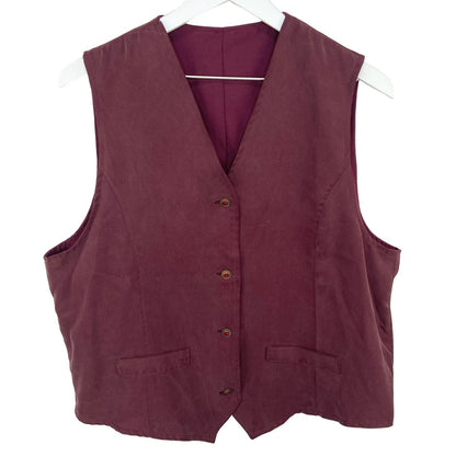 Burgundy Microsuede Vest - Women's Size L