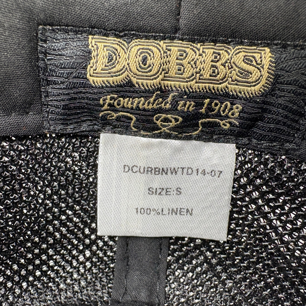 DOBBS Fedora Hat Black Linen Summer Dress Hat Men's Size Small