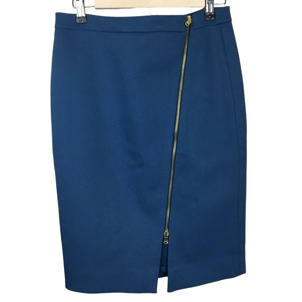 J. Crew Teal Office Wear Pencil Skirt Zipper Detail - Women's 4