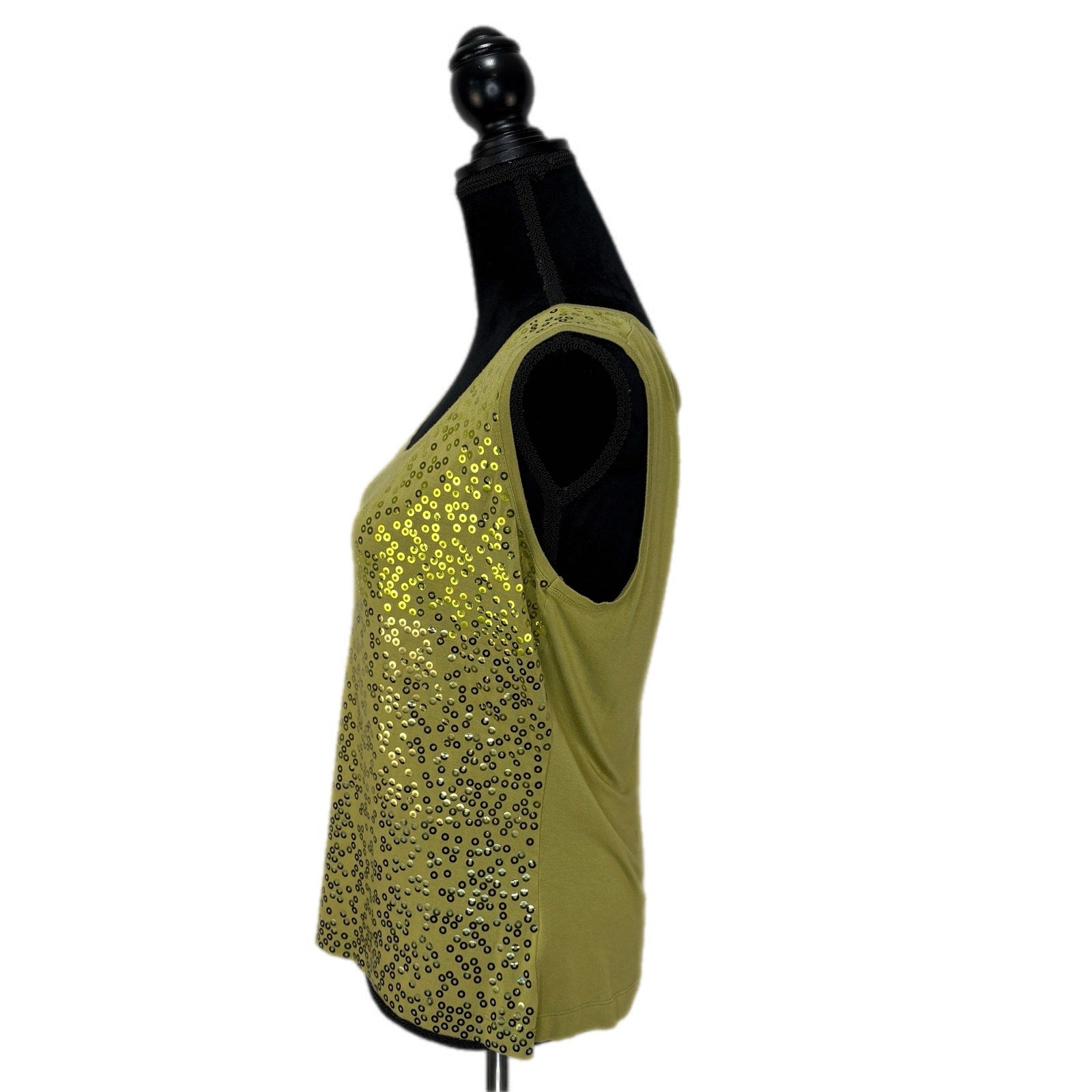 St. John Green Sequin Tank Top - Women's Size L