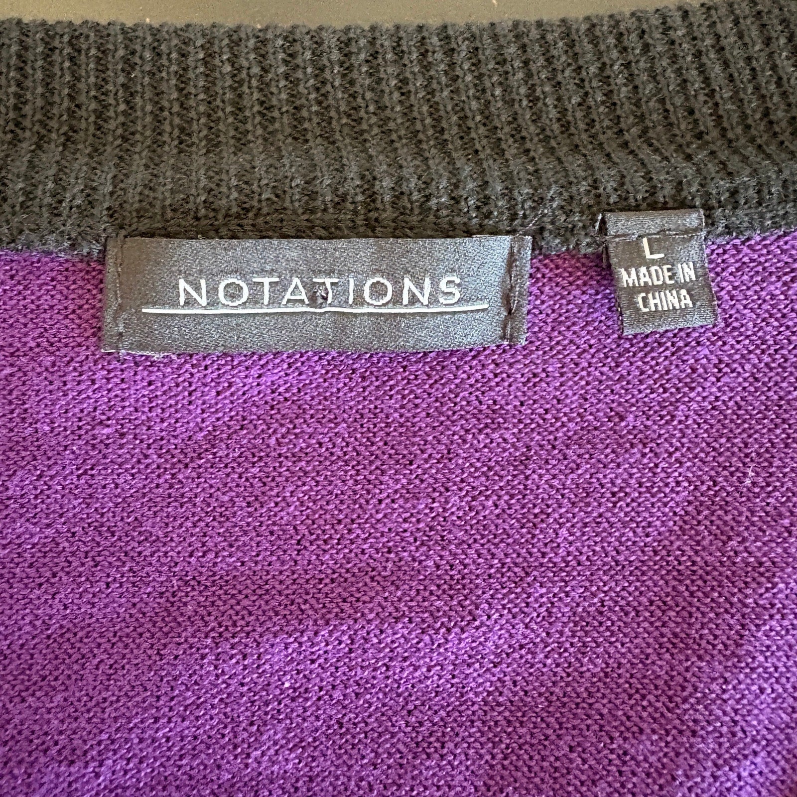 Emo Revival 2010s Purple Black Stripe Cardigan - Women's Size L
