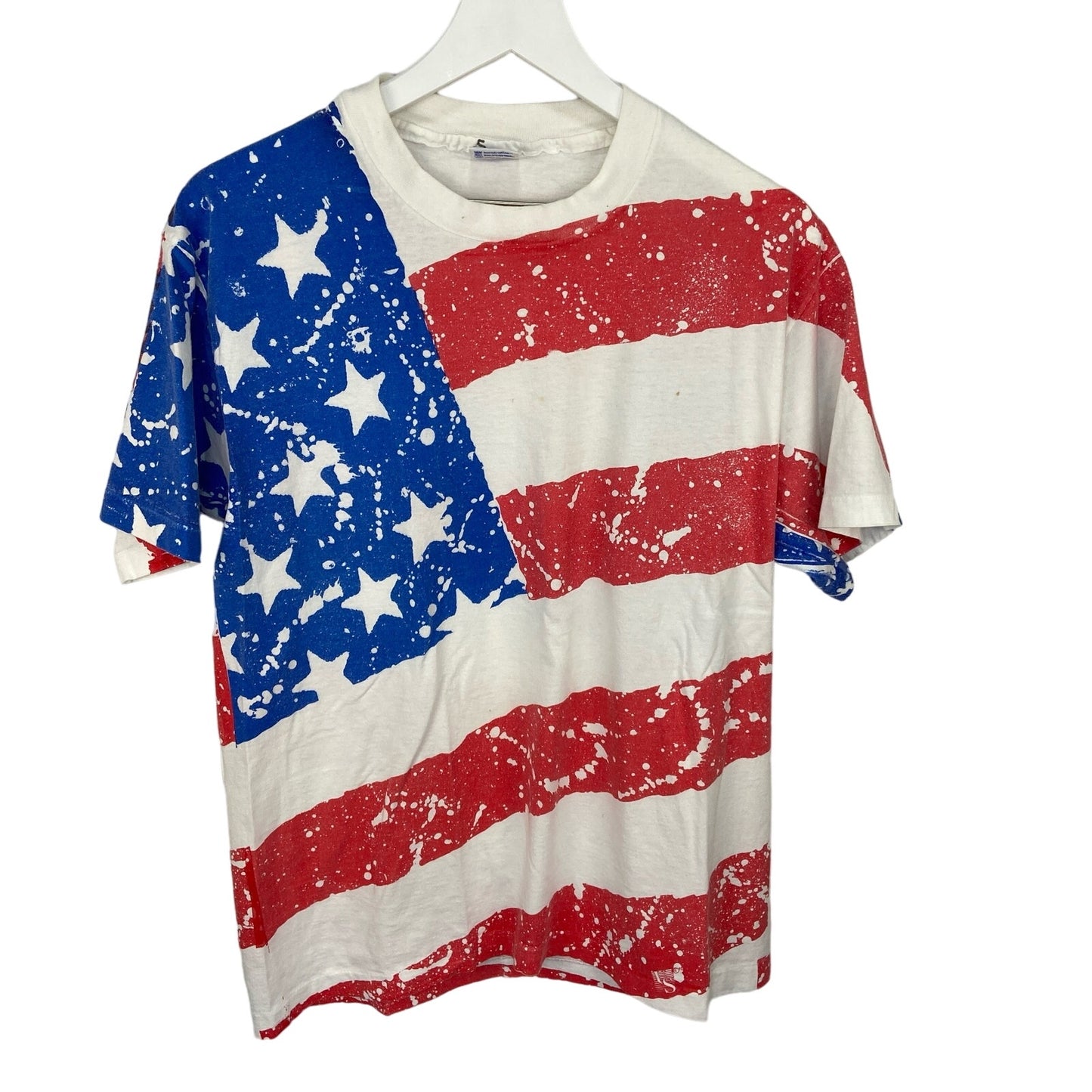 American Vintage Single Stitch AOP Faded American Flag - Adult Size L