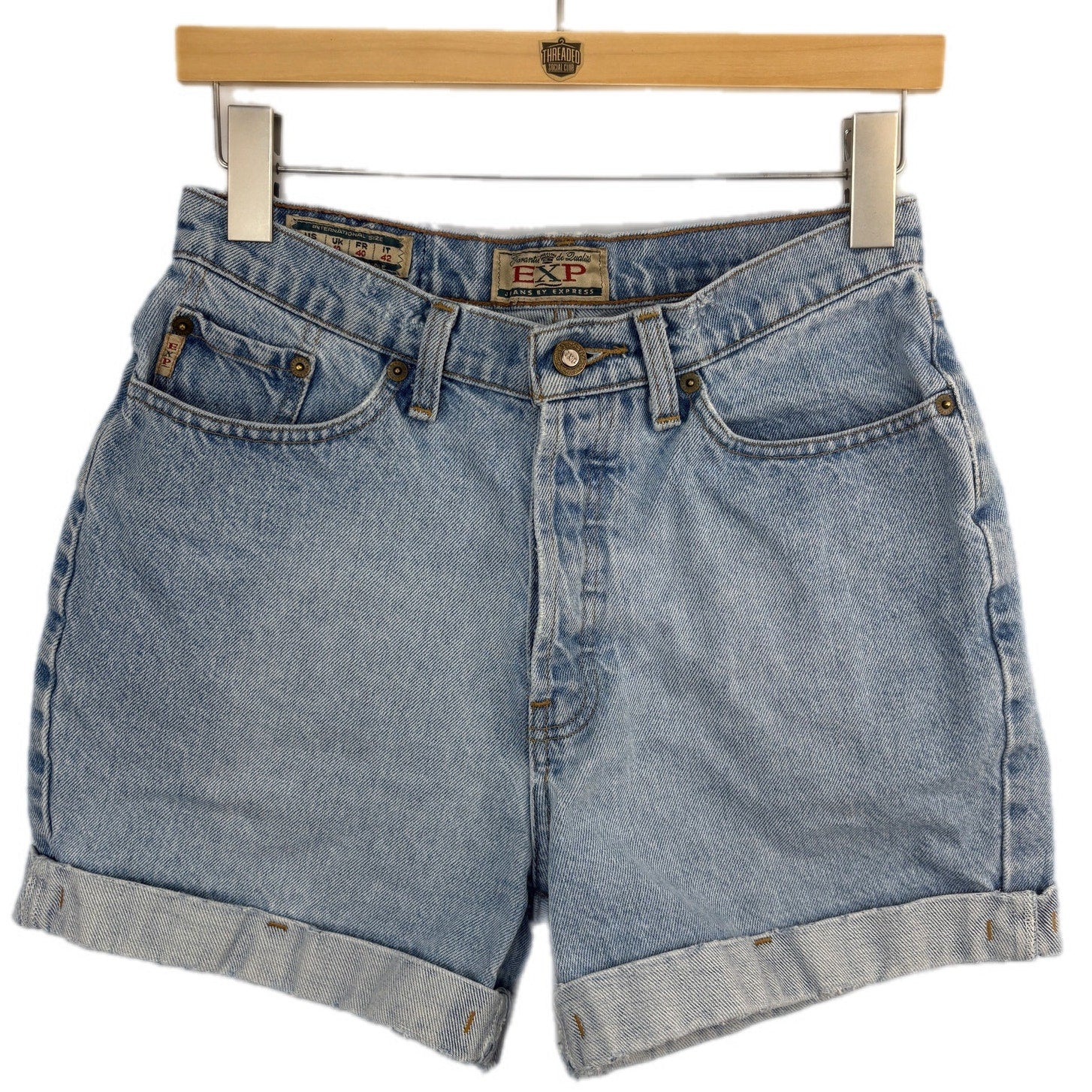 Vintage Express Cuffed High Waist Jean Shorts - Women's Size 7/8