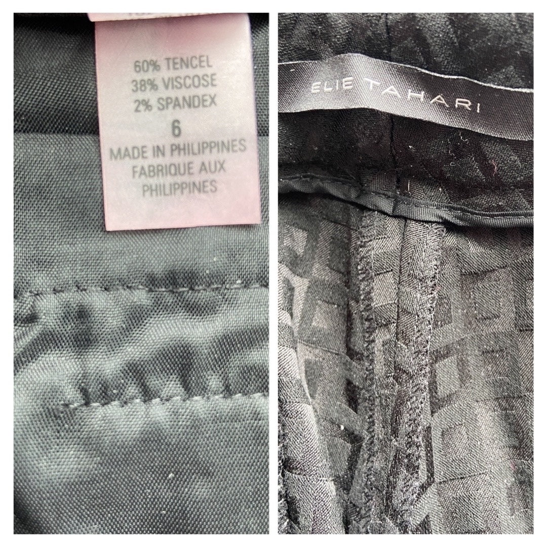 Elie Tahari Black Square Pattern Trousers - Women's Size 6