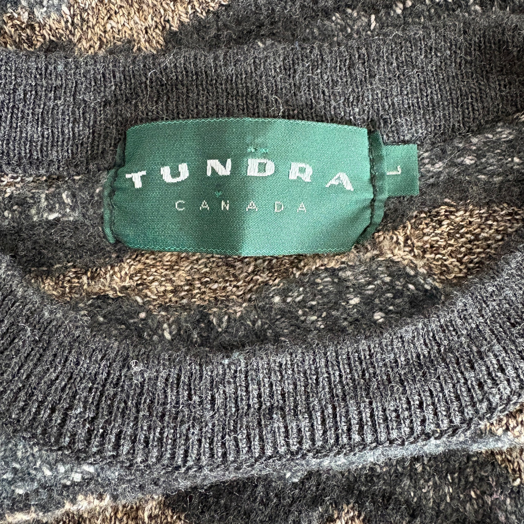 Vintage Texture Stripe Grandpa Sweater Made in Canada - Men's Size L