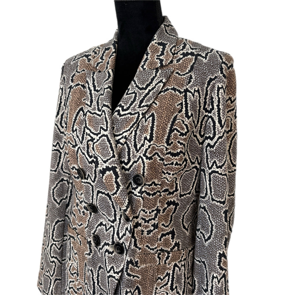 cabi Snake Print Stretchy Double Breasted Blazer - Women's Size 8