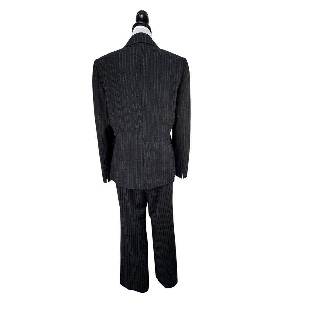Tahari Black Pinstripe Pant Suit - Women's Size 12
