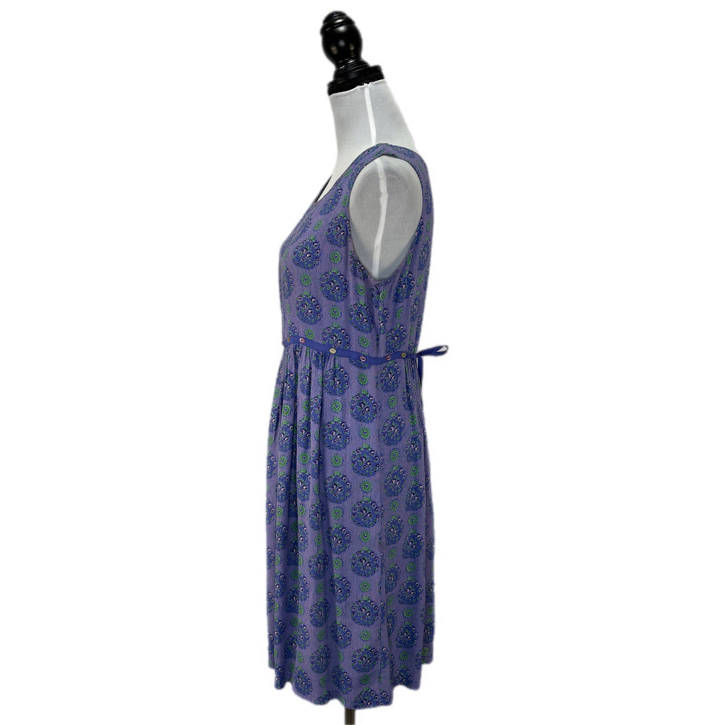 Purple Floral Stripe Baby Doll Dress - Women's Size Medium