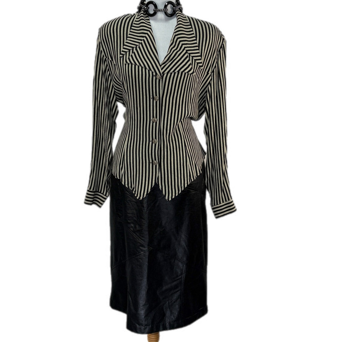 American Vintage Shiny Black Pencil Skirt - Women's Size 14