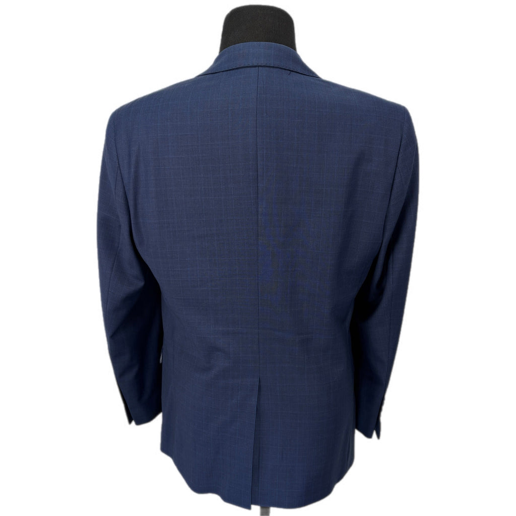 Brooks Brothers Blue Wool Blend Plaid Two Button Regent Fit Jacket - Men's 40S