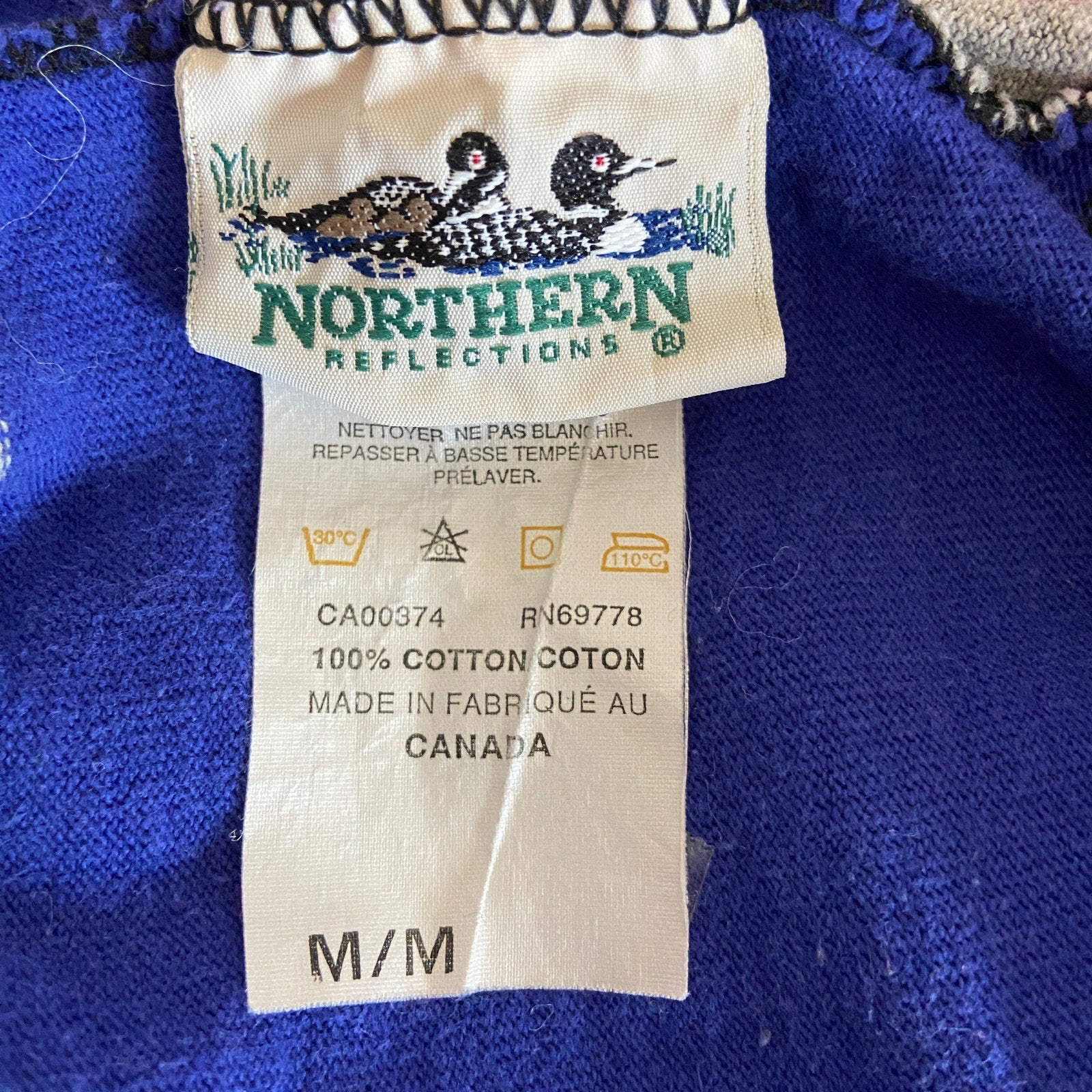 Vintage Color Block Vertical Stripe T Shirt Hoodie - Men's Size M