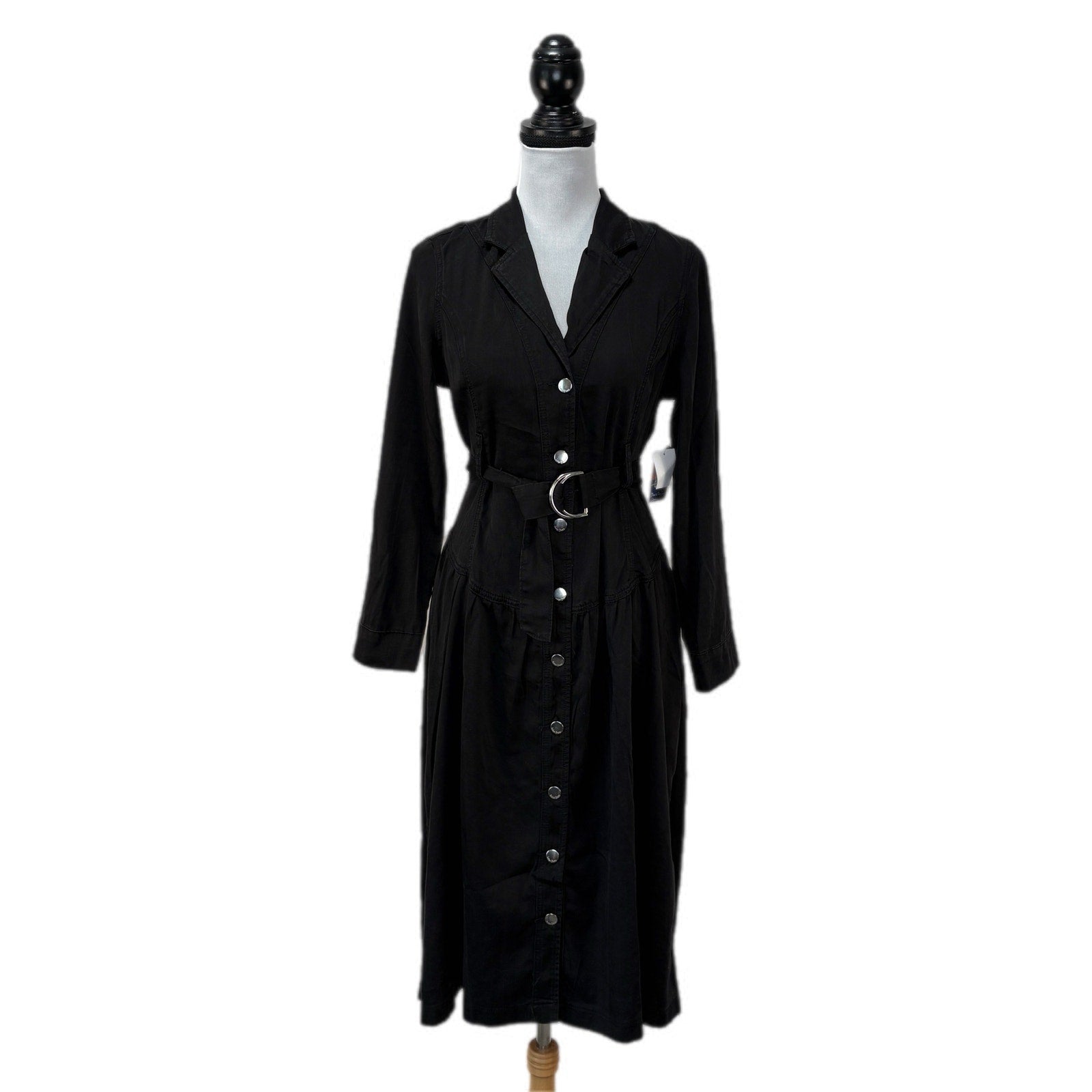 Indigo Poppy Black Western Vibes Long Sleeve Shirt Dress - Women's Size M