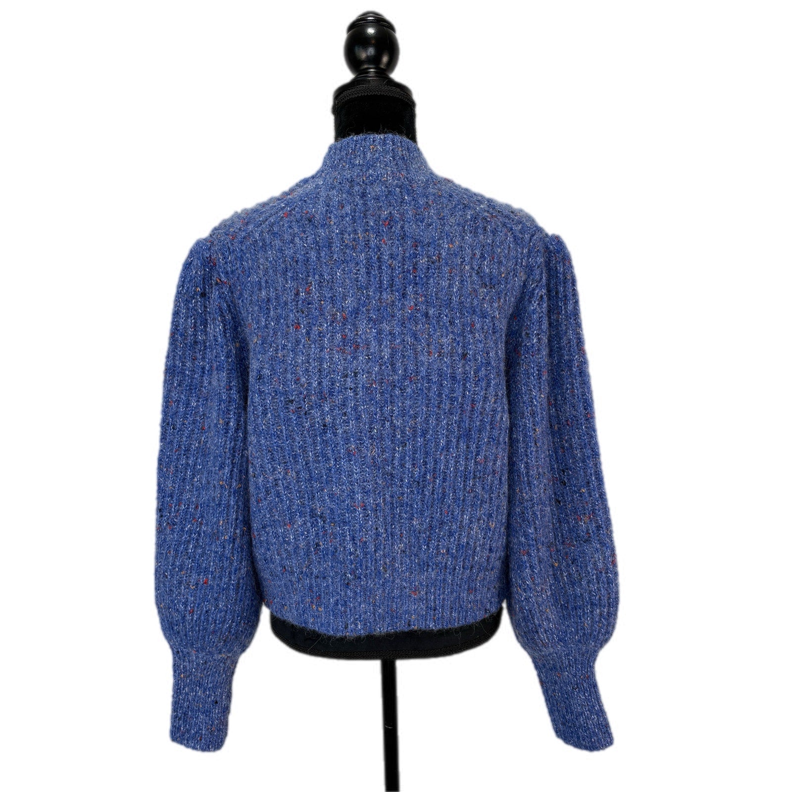 French Connection Natalya Blue Wool Alpaca Blend Cardigan - Women's Size L
