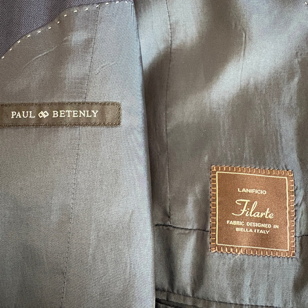 Paul Betenly Dark Blue Wool Thomas Suit Jacket - Men's Size 44R