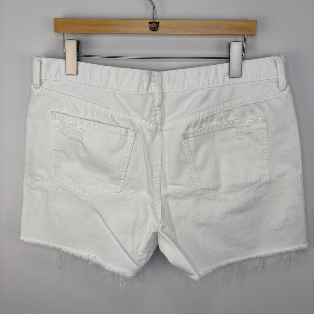 Mossimo White Distressed Boyfriend Shorts - Women's Size 14