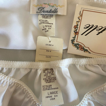 American Vintage NWT White Silky 2 pc Lingerie Set - Women's Size L