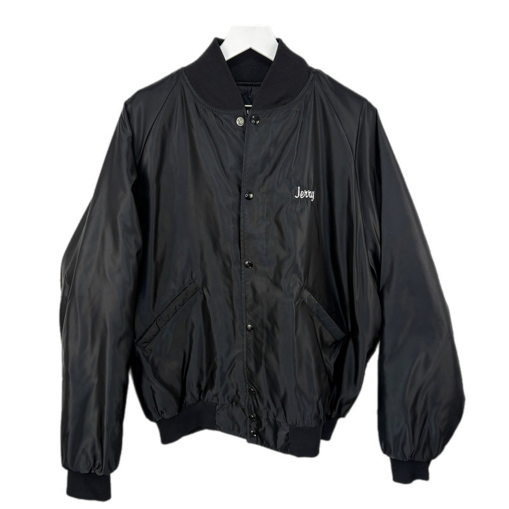 Vintage Black Satin Energy Utilities Trucker Jacket Made in USA - Men's Size XL
