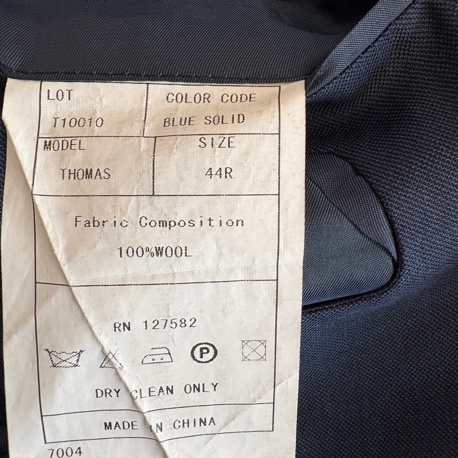 Paul Betenly Dark Blue Wool Thomas Suit Jacket - Men's Size 44R