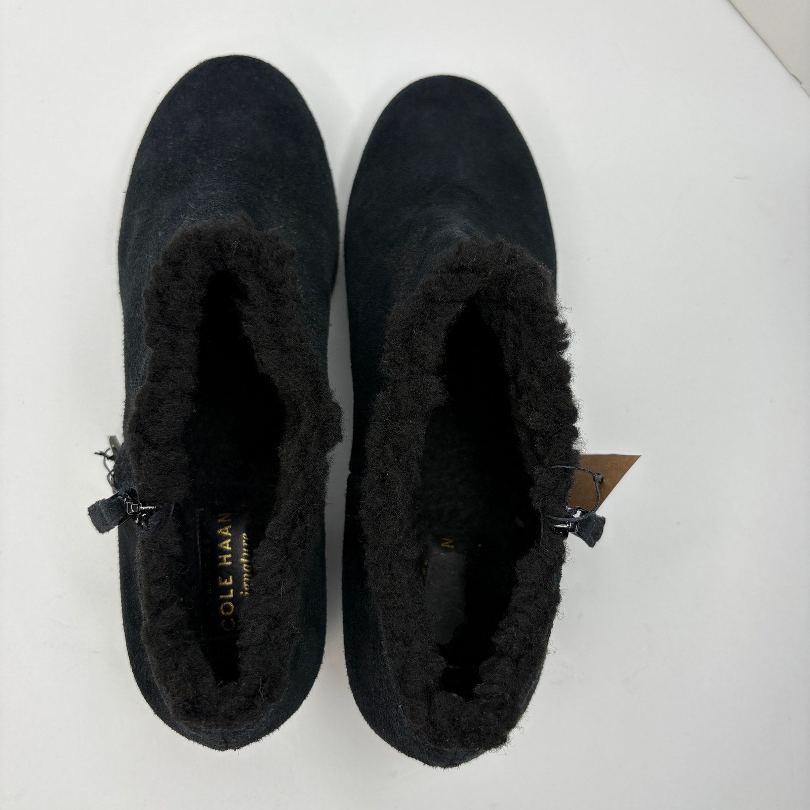 Cole Haan Faux Fur Lined Waterproof Ankle Wedge Booties - Women's Size 10B