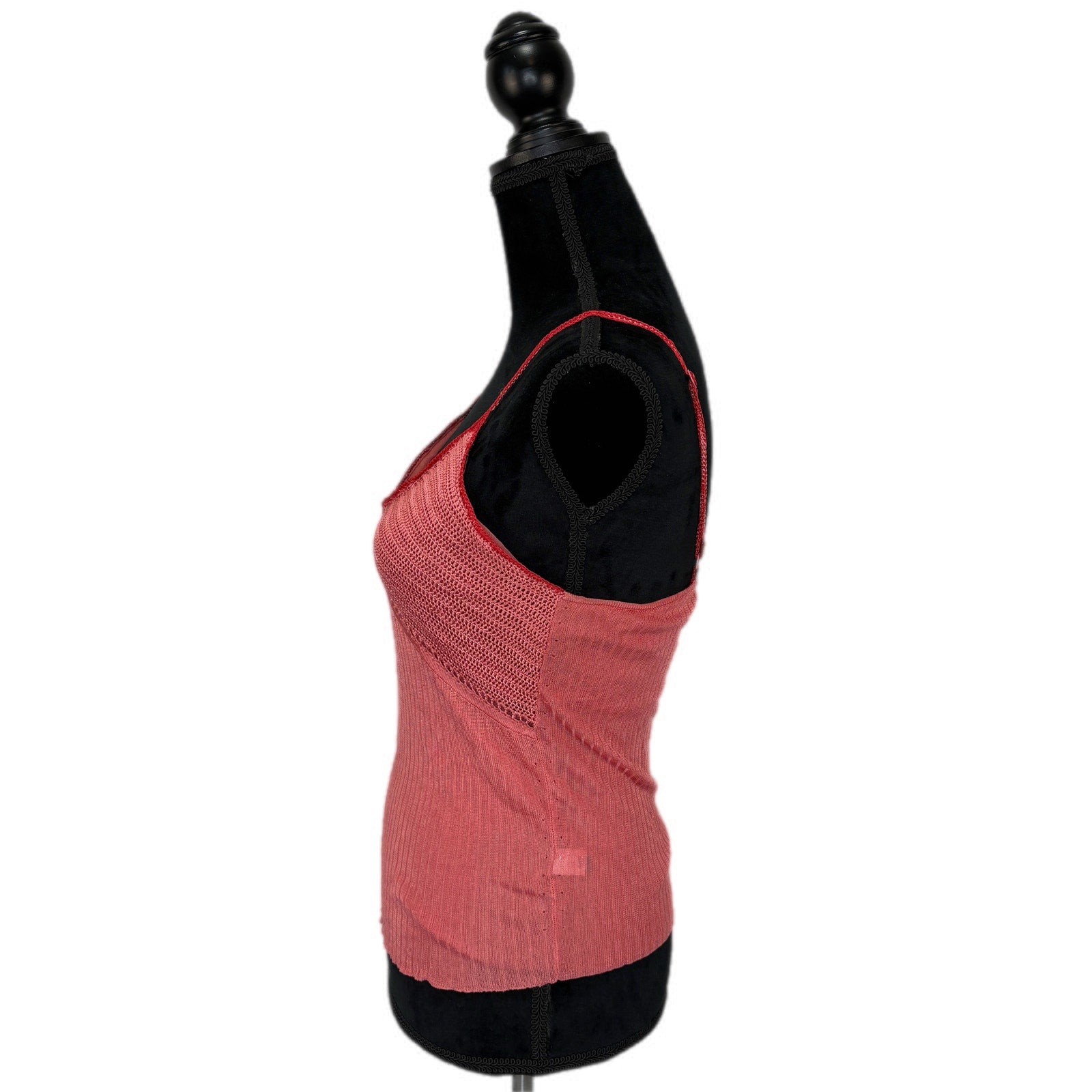 Y2K Knit Coral Going Out Top - Women's Size M