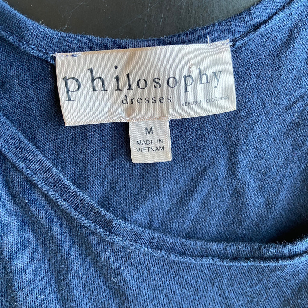 Philosophy Dark Blue Cotton Maxi Dress - Women's Size M