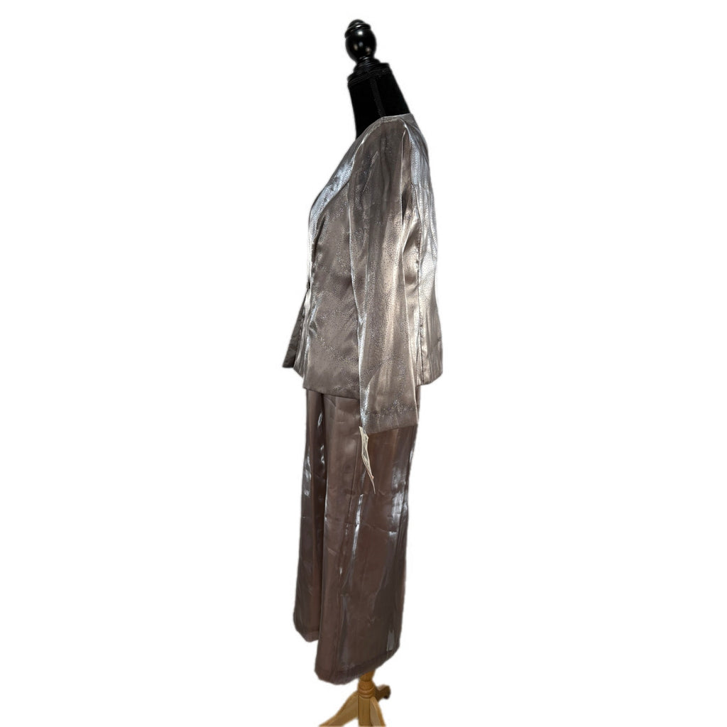 R&M Richards Bronze Iridescent Long Formal Mother of the Bride Dress - Size 12P
