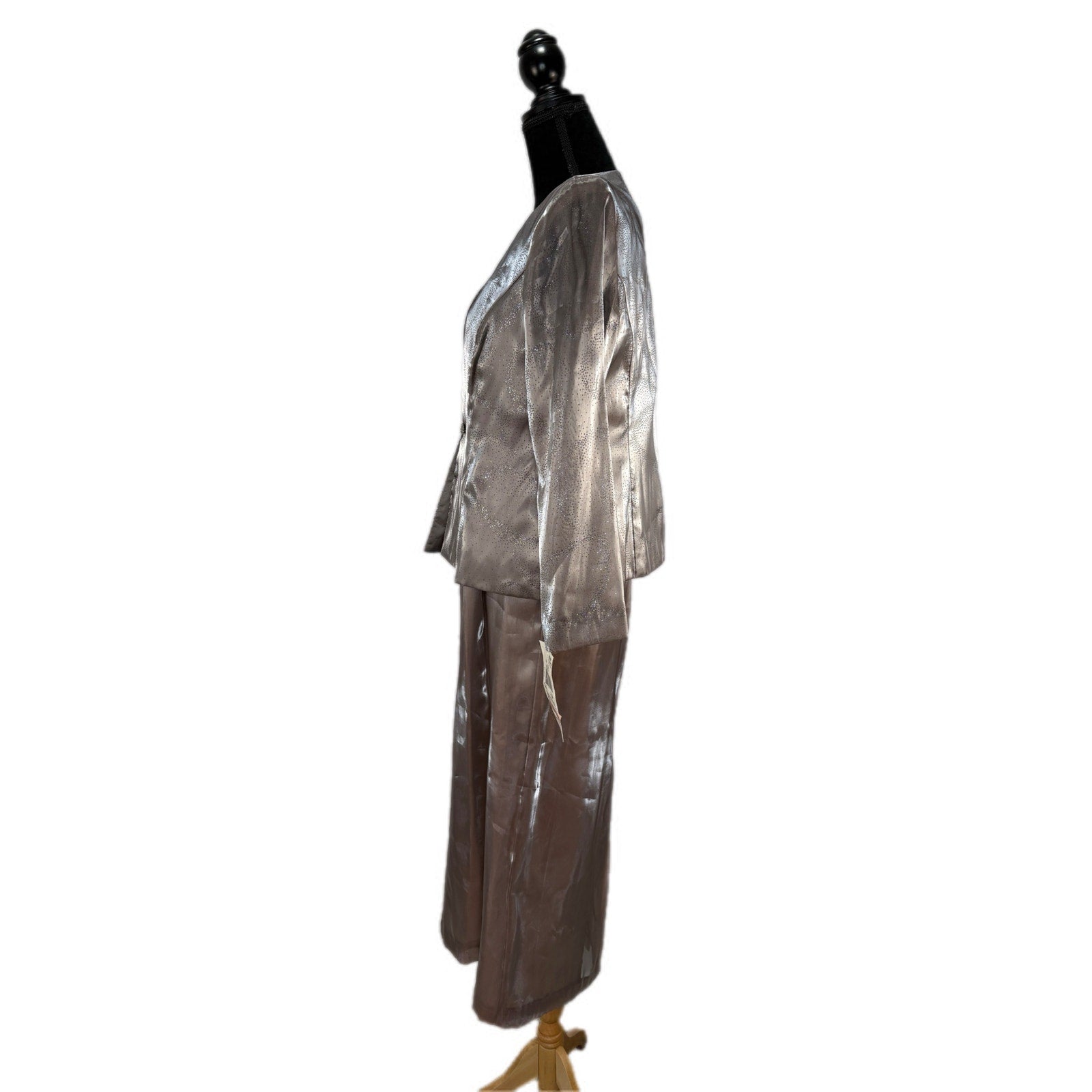 R&M Richards Bronze Iridescent Long Formal Mother of the Bride Dress - Size 12P