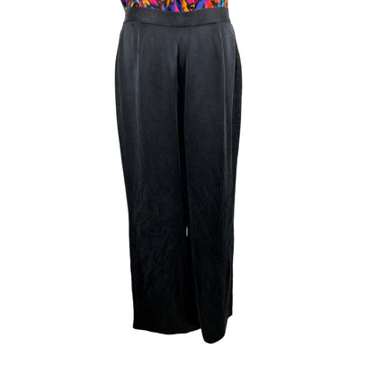 Y2K Ralph Lauren Black Silk Wide Leg Pants - Women's Size 12