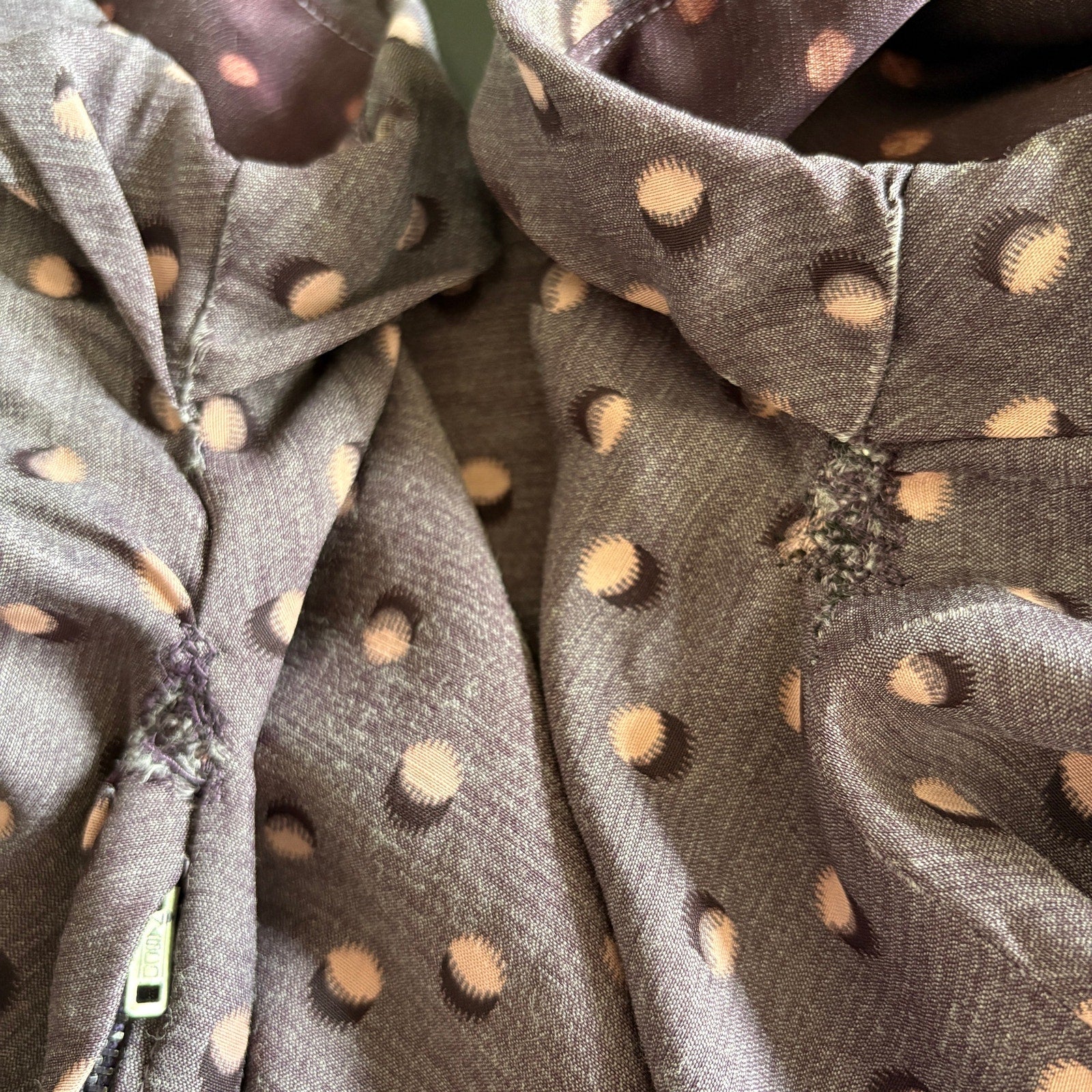 Vintage Retro Purple Distorted Dot Dress - Women's 8